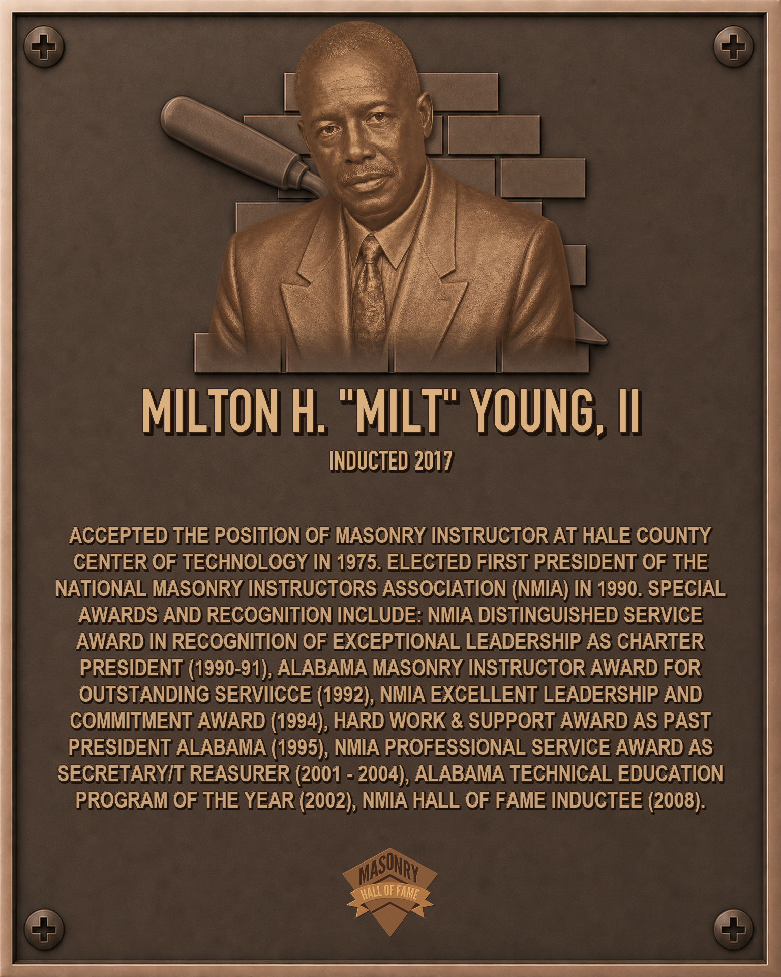 Milton Young - 2017 Masonry Hall of Fame inductee