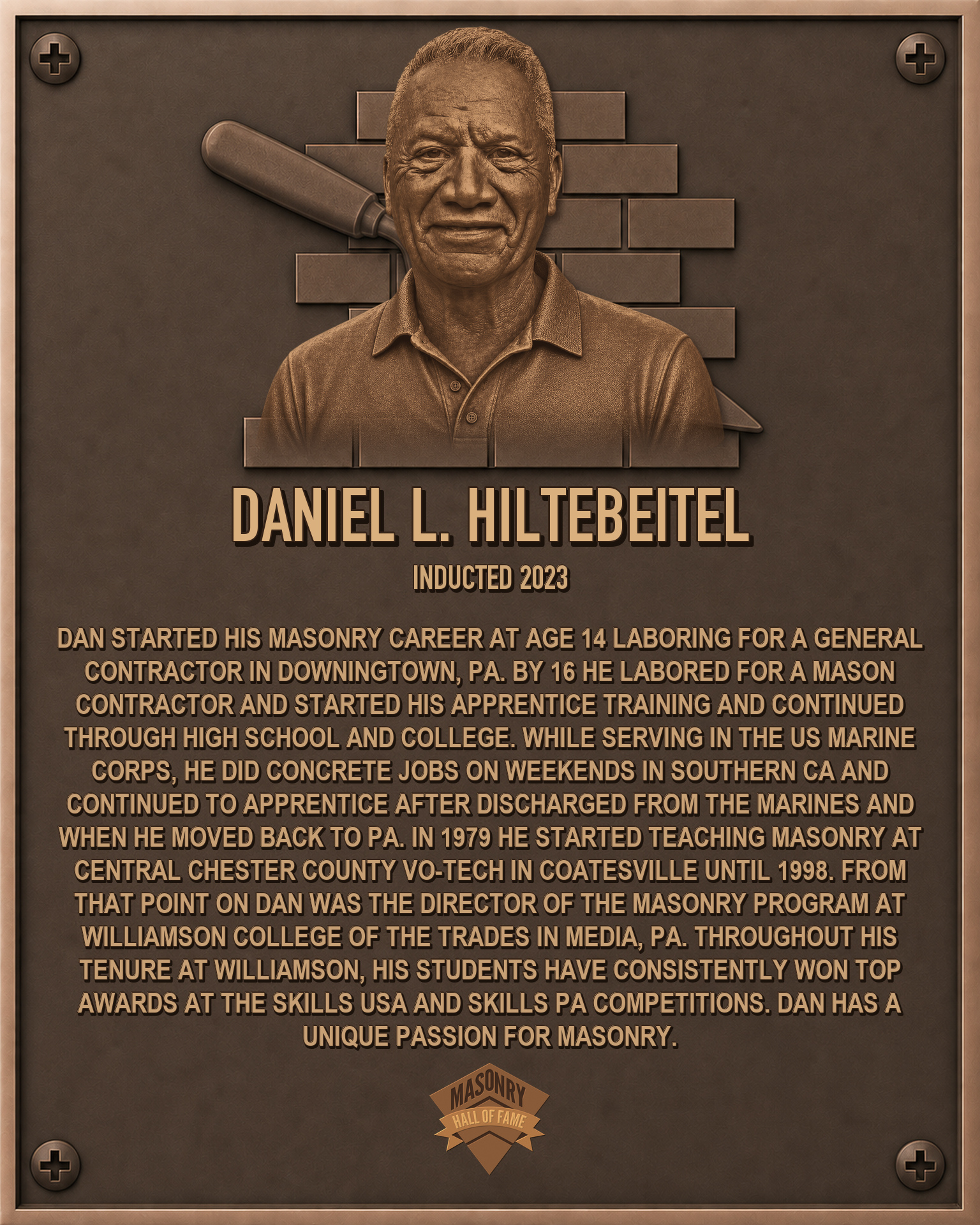 Dan Hiltebeitel - 2023 Masonry Hall of Fame inductee
