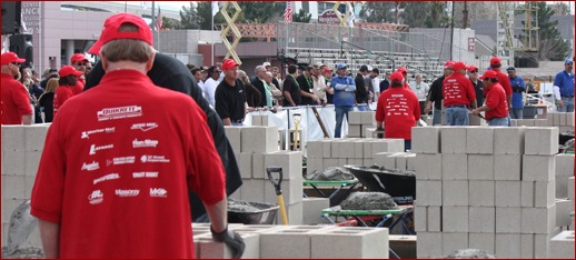 Winners of the Fastest Trowel on the Block Competition were presented with trophies. The first-place winner took home $6,000, a BX-4 saw from MK Diamond Products Inc. and a plaque from Marshalltown. The second-place winner received $2,000, and the third-place winner won $1,000. Each winning team also received a tool bag with tools from Marshalltown and concrete calculators from Calculated Industries. All contestants received a Marshalltown tool bag and trowel, a Grout Grunt, and additional prizes from Grout Grunt and Mortar Net.