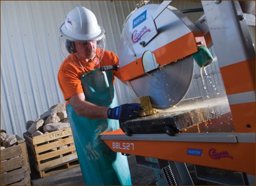 A masonry saw in action in Arizona