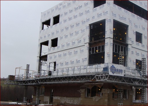 Shown is Mardo Masonry’s jobsite, the SDI Project Mt. Morris, Pa.