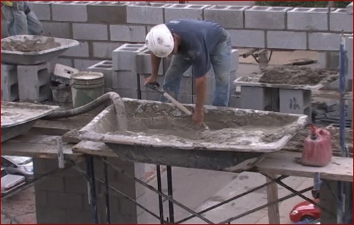 Mortar is being hoisted