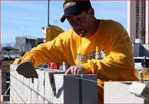 2011 Fastest Trowel on the Block, Third Place – Ray Robinson, J.A.M. Construction Inc., Gainesville, Fla. Tenders: Lynette Darby, James Allen
