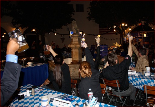 p.15_Caption (for both images): South of 40 fundraiser attendees enjoy the Bavarian flavor of the Hofbrauhaus.