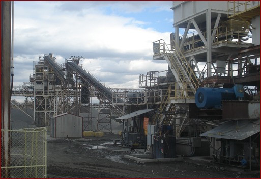 Crushed rock is shaken through screens with differently sized holes, and then sent up separate conveyer belts to appropriate piles. It is sold to companies located onsite and all over the Southeast. Individuals can purchase the rock as well.