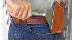 Sleeve that Doubles as Trowel Cleaner