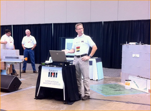 Scott Conwell with the International Masonry Institute hosted a flashing application demo.