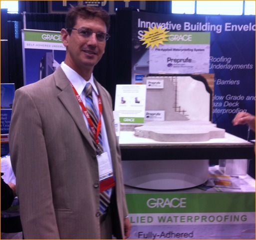 Craig Boucher of Grace Construction Products showcased Grace’s moisture control product.