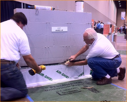 The IMI delivered a demonstration on how to properly apply flashing.