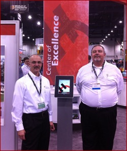 Shown are Tony Sorcic and Bill Behie with Holcim, which debuted an exciting new construction weather app this year.