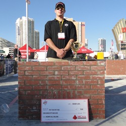 Shown is Jeffrey Price, the 2013 Masonry Skills Challenge First Year winner