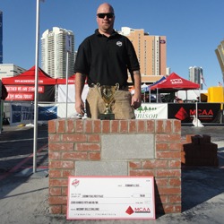 Shown is Jeremiah Holland, the 2013 Masonry Skills Challenge Second Year winner.