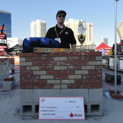 Shown is Noah Spray, the 2013 Masonry Skills Challenge Third Year winner.