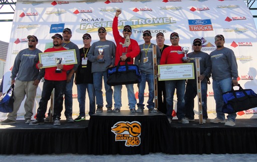 A proud group of 2013 Fastest Trowel on the Block winners.