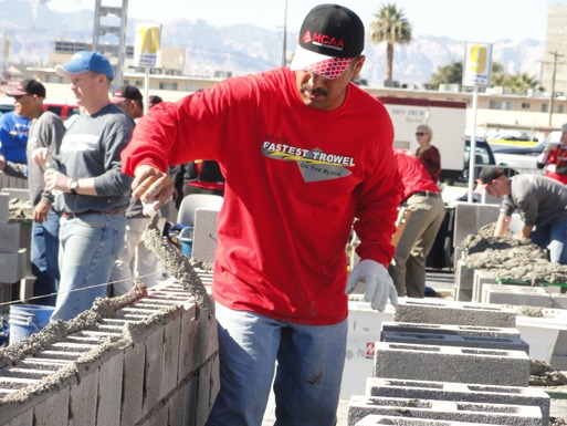 Shown is Arcadio Armenta, the 2013 Fastest Trowel on the Block winner.