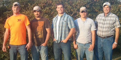 (Left to right) The Soley Brothers: Jason, John, Daniel and Caleb flanked on the right by their father and masonry instructor at Pearl River Community College, Porter Soley.