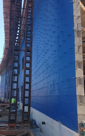 Continuous air barrier prevents moisture laden air from penetrating the backup wall