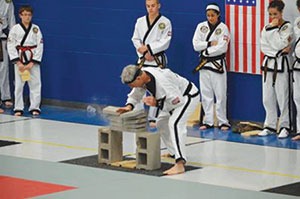 Mark Kemp breaking blocks Mark Kemp breaking blocks