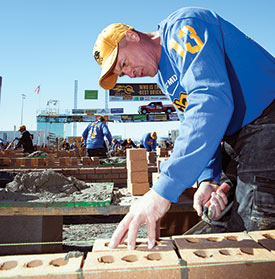 Darian Douthit was a double winner this year, taking home the SPEC MIX TOP CRAFTSMAN Award as well as third place in the SPEC MIX BRICKLAYER 500, earning him $8,000 in cash and an ESSICK PRO12 Mortar Mixer.
