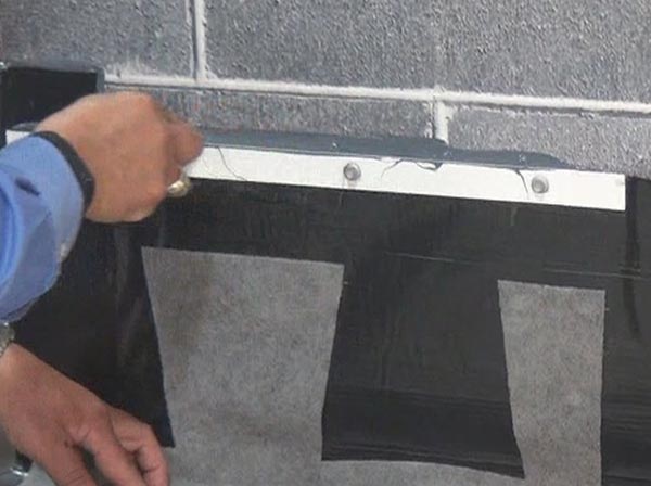Fig. 6 – Creating a proper seal at the top of a termination bar.