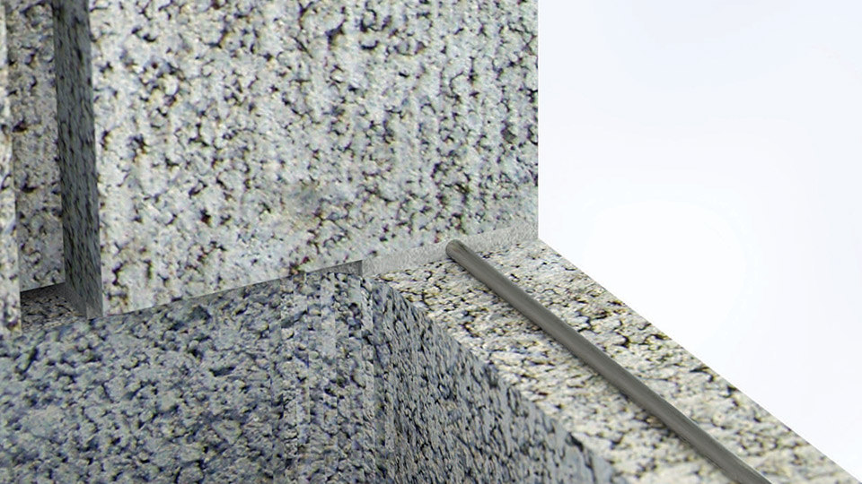 Figure 4: Heavy-duty, 3/16-inch-diameter wire can leave inadequate room for proper mortar coverage. Both the top and bottom of wire could be in direct contact with masonry unit (no mortar coverage).