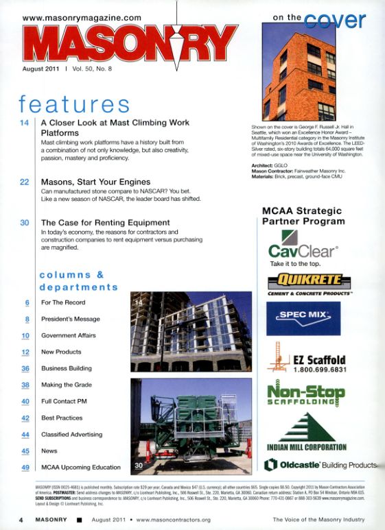 Masonry Magazine August 2011 Page. 6