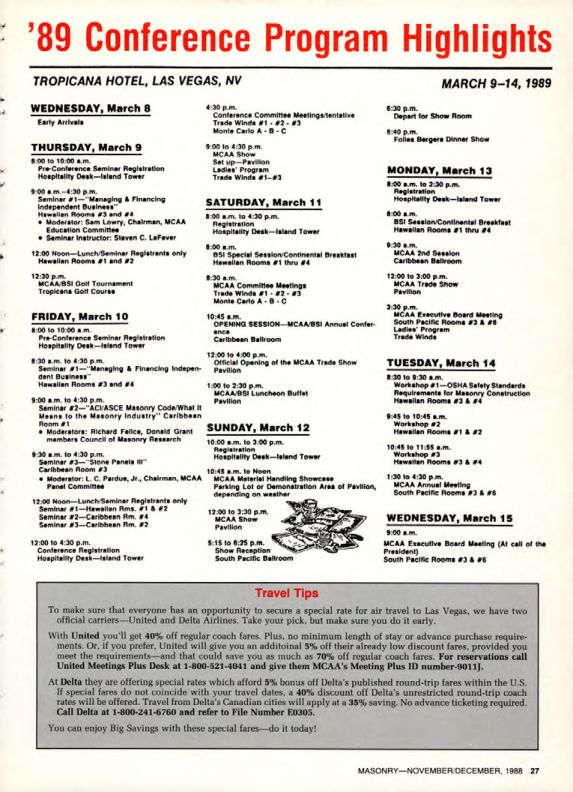 Masonry Magazine December 1988 Page. 27