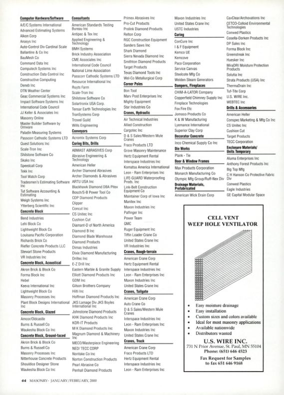 Masonry Magazine February 2000 Page. 44