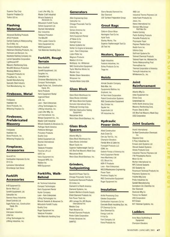 Masonry Magazine January 2001 Page. 47