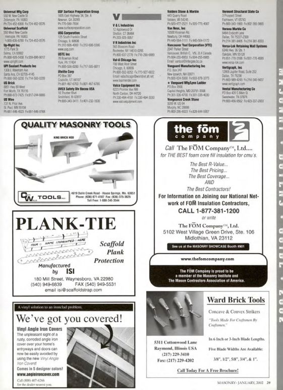 Masonry Magazine January 2002 Page. 29