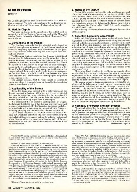 Masonry Magazine June 1985 Page. 22