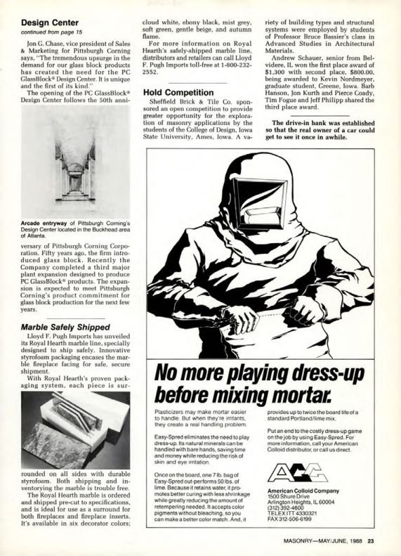 Masonry Magazine June 1988 Page. 23