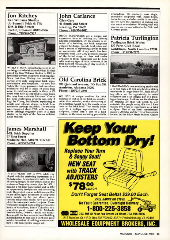 Masonry Magazine June 1995 Page. 23