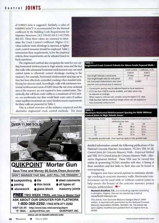 Masonry Magazine March 2003 Page. 50