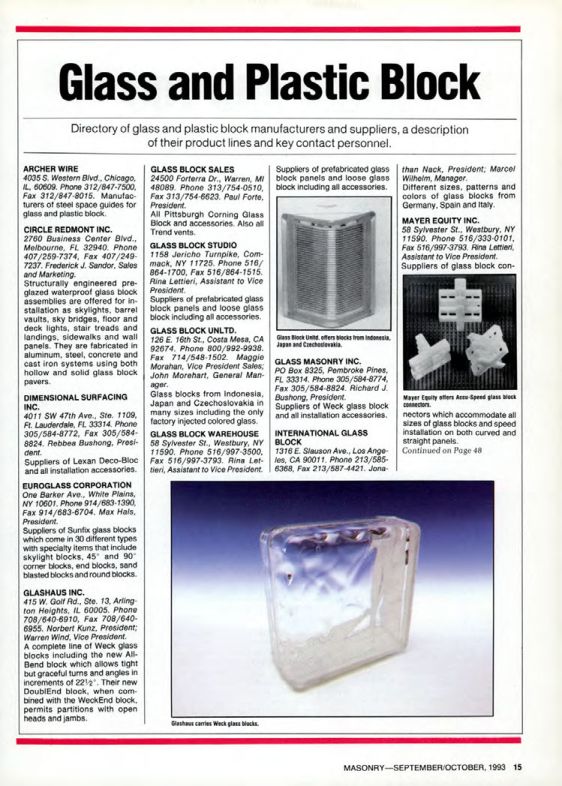 Masonry Magazine October 1993 Page. 15