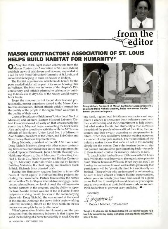 Masonry Magazine September 2001 Page. 10