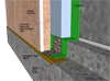 Flashing at base of wall